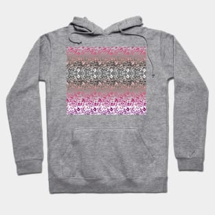 Pink and Gray Floral Pattern Hoodie